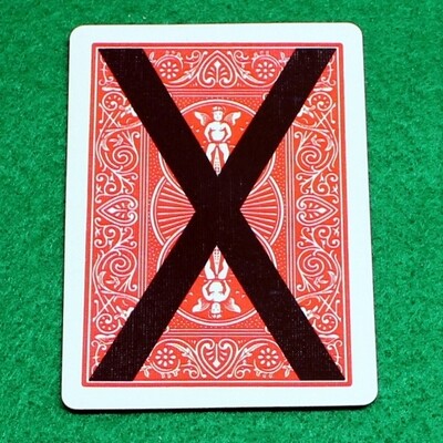 Red Back with and X - Custom Made Printed Bicycle Gaff Playing Card