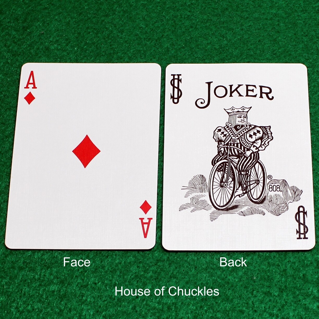 Ace of Diamonds / BW Joker - Double Face - OFFICIAL - Bicycle Gaff Playing Card