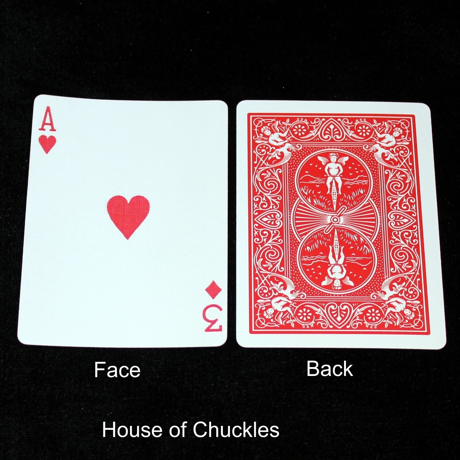 Ace of Hearts / 3 of Diamonds - Mis-Indexed - OFFICIAL - Red Back Bicycle Gaff Playing Card