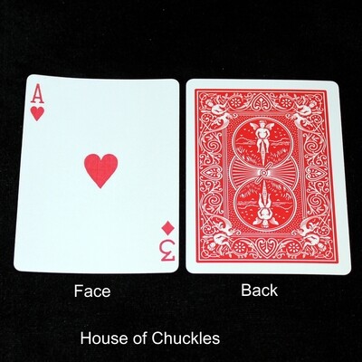 Ace of Hearts / 3 of Diamonds - Mis-Indexed - OFFICIAL - Red Back Bicycle Gaff Playing Card