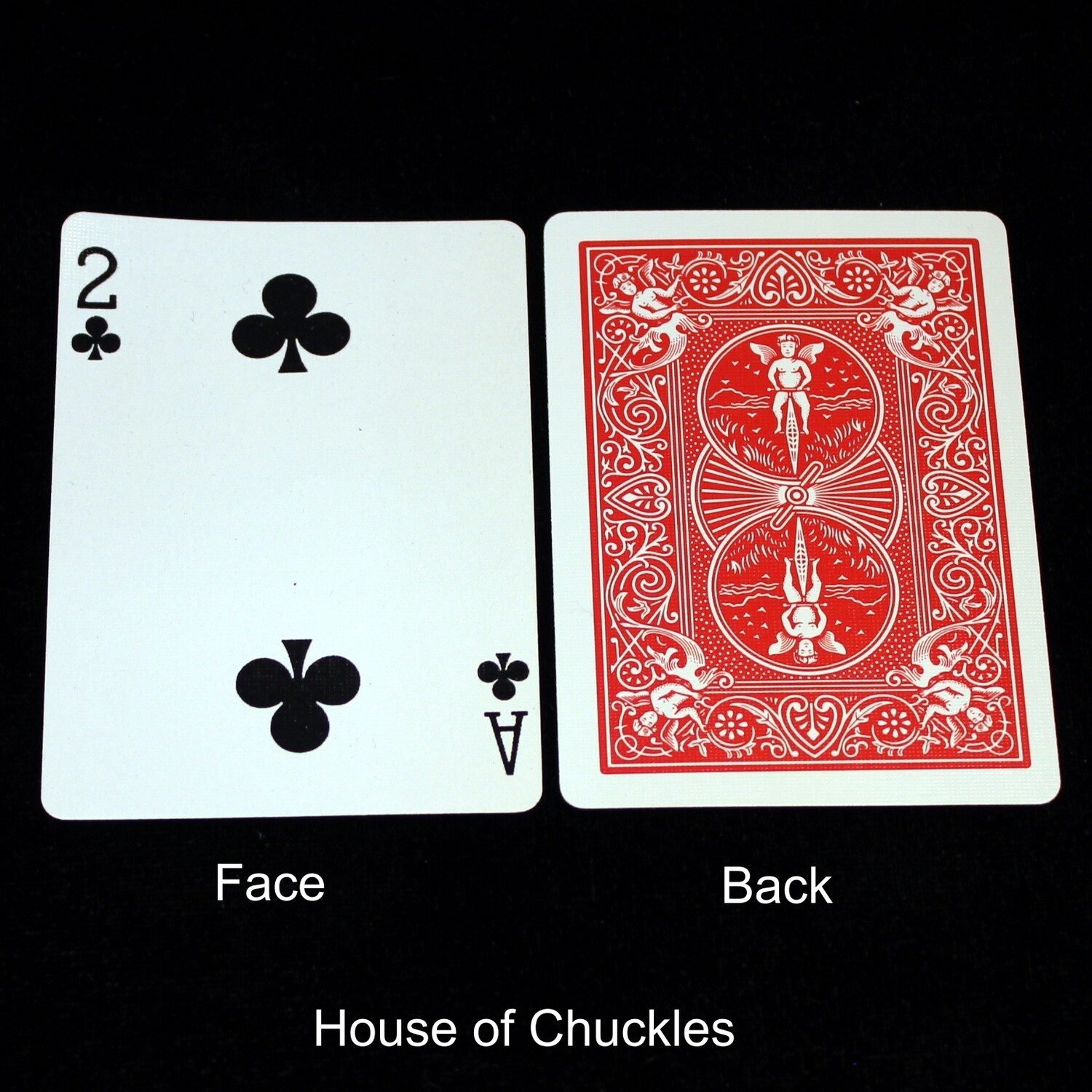 2 of Clubs / Ace of Clubs - Mis-Indexed - OFFICIAL - Red Back Bicycle Gaff Playing Card