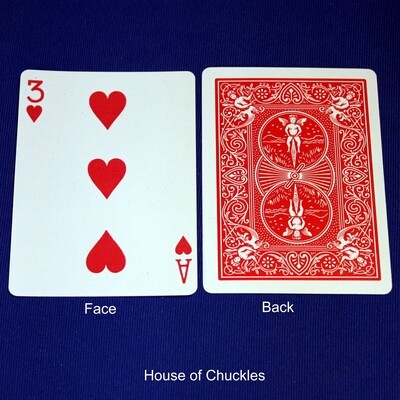 3 of Hearts / Ace of Hearts - Mis-Indexed - OFFICIAL - Red Back Bicycle Gaff Playing Card