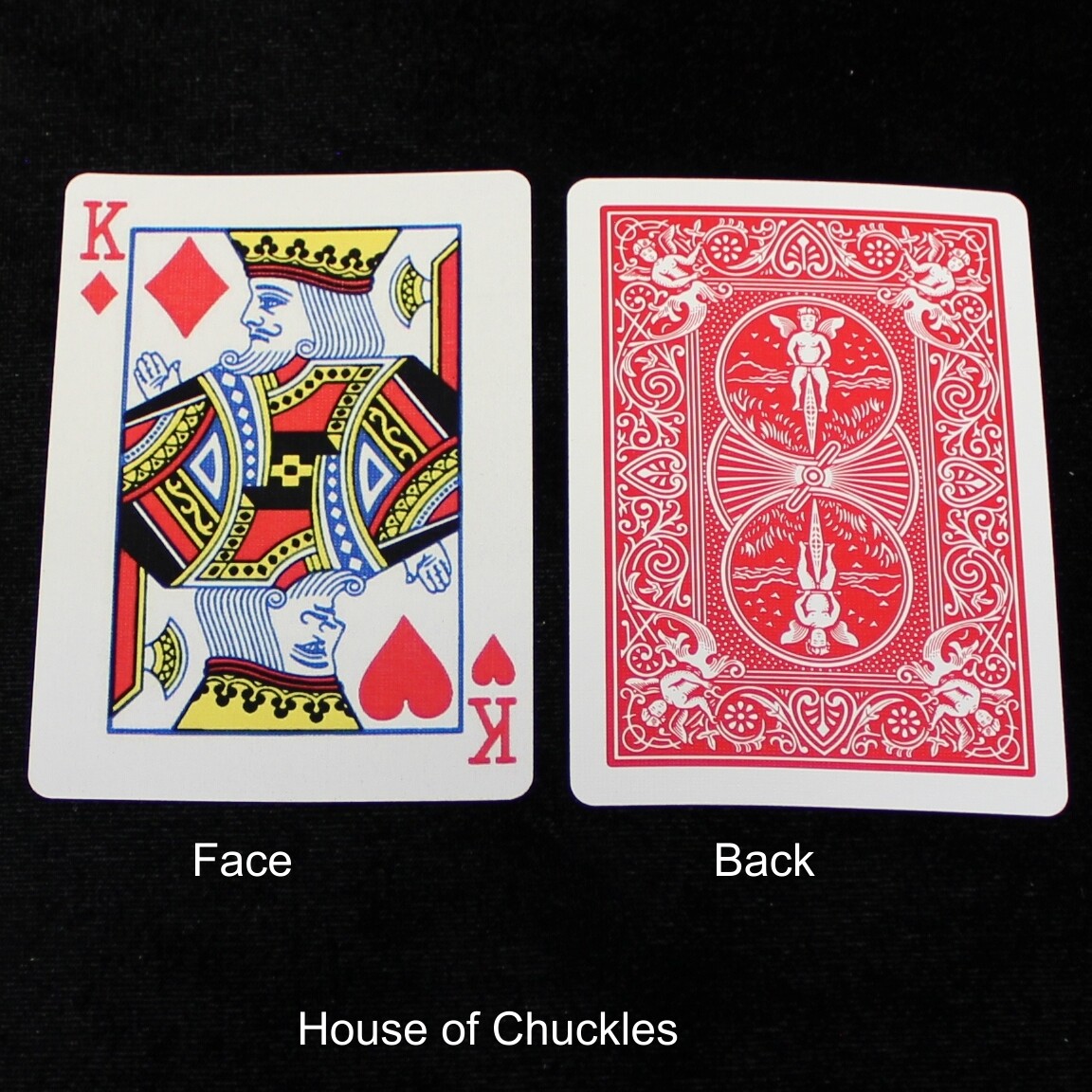 King of Diamonds / Hearts - Mis-Indexed - OFFICIAL - Red Back Bicycle Gaff Playing Card