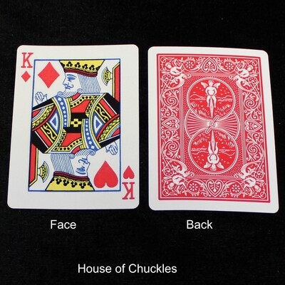 King of Diamonds / Hearts - Mis-Indexed - OFFICIAL - Red Back Bicycle Gaff Playing Card