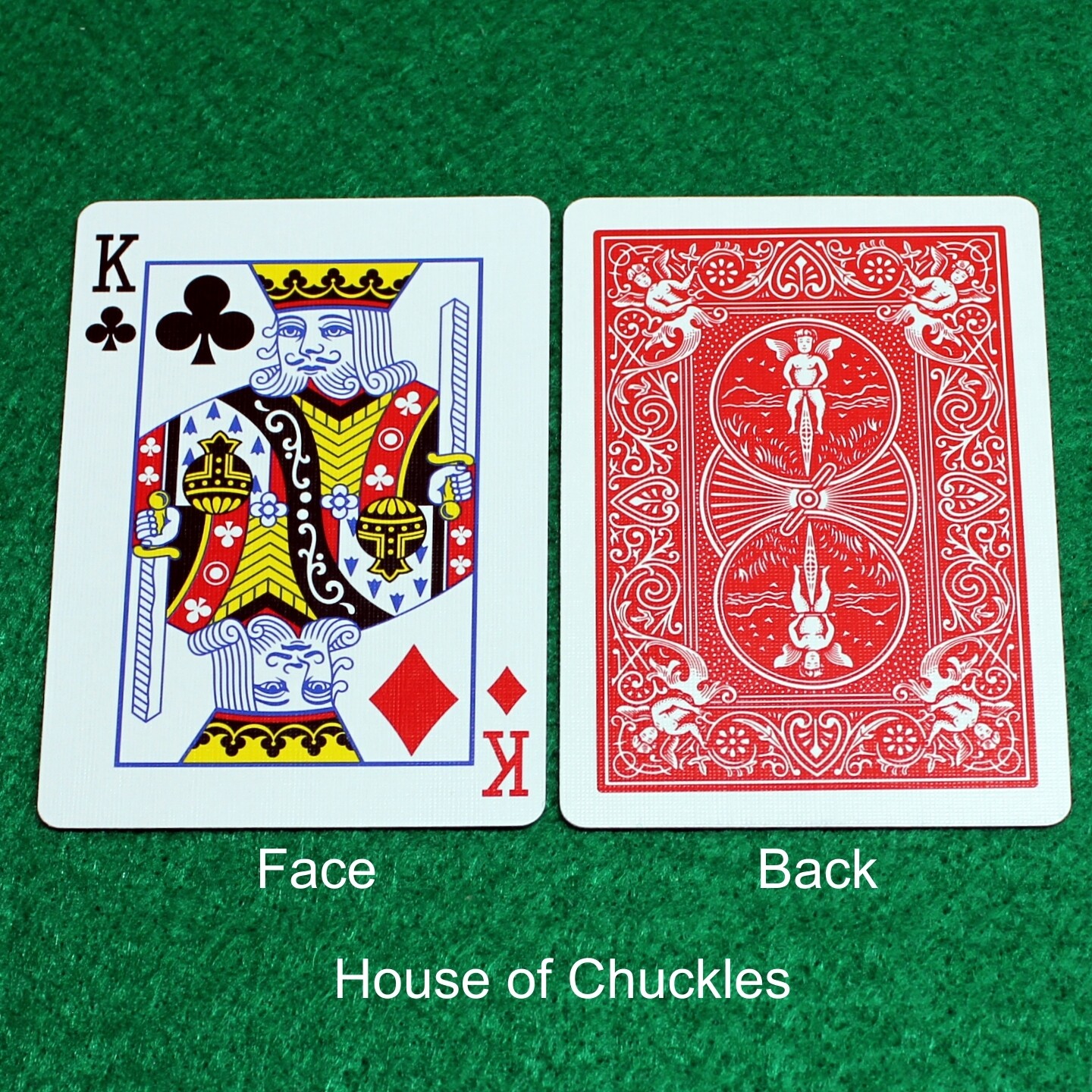 King of Clubs / Diamonds - Mis-Indexed - OFFICIAL - Red Back Bicycle Gaff Playing Card