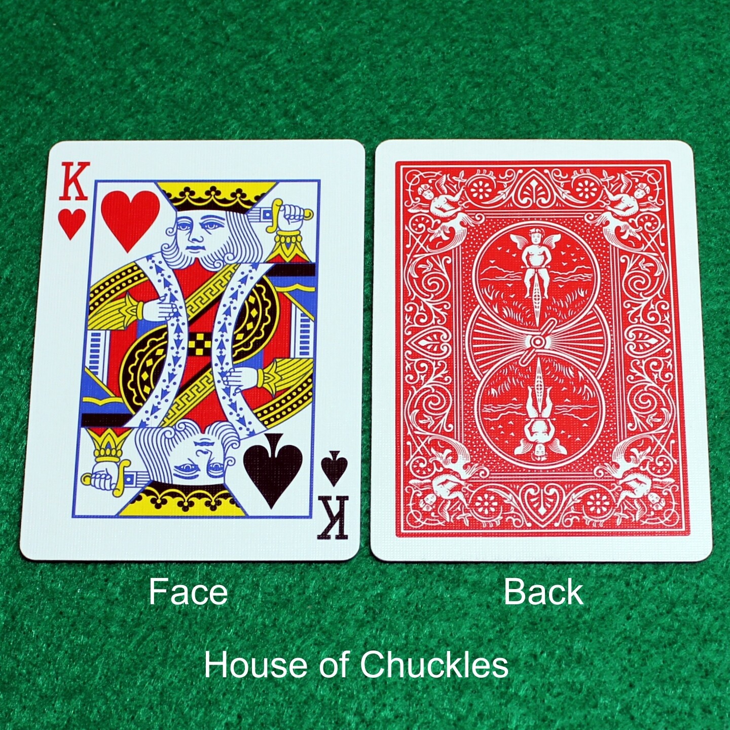 King of Hearts / Spades - Mis-Indexed - OFFICIAL - Red Back Bicycle Gaff Playing Card