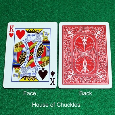 King of Hearts / Spades - Mis-Indexed - OFFICIAL - Red Back Bicycle Gaff Playing Card