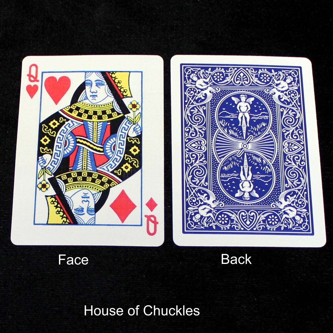 Queen of Hearts / Diamonds - Mis-Indexed - OFFICIAL - Blue Back Bicycle Gaff Playing Card