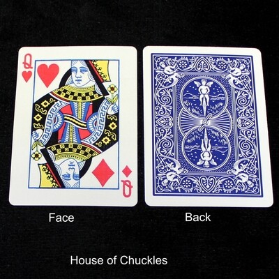 Queen of Hearts / Diamonds - Mis-Indexed - OFFICIAL - Blue Back Bicycle Gaff Playing Card