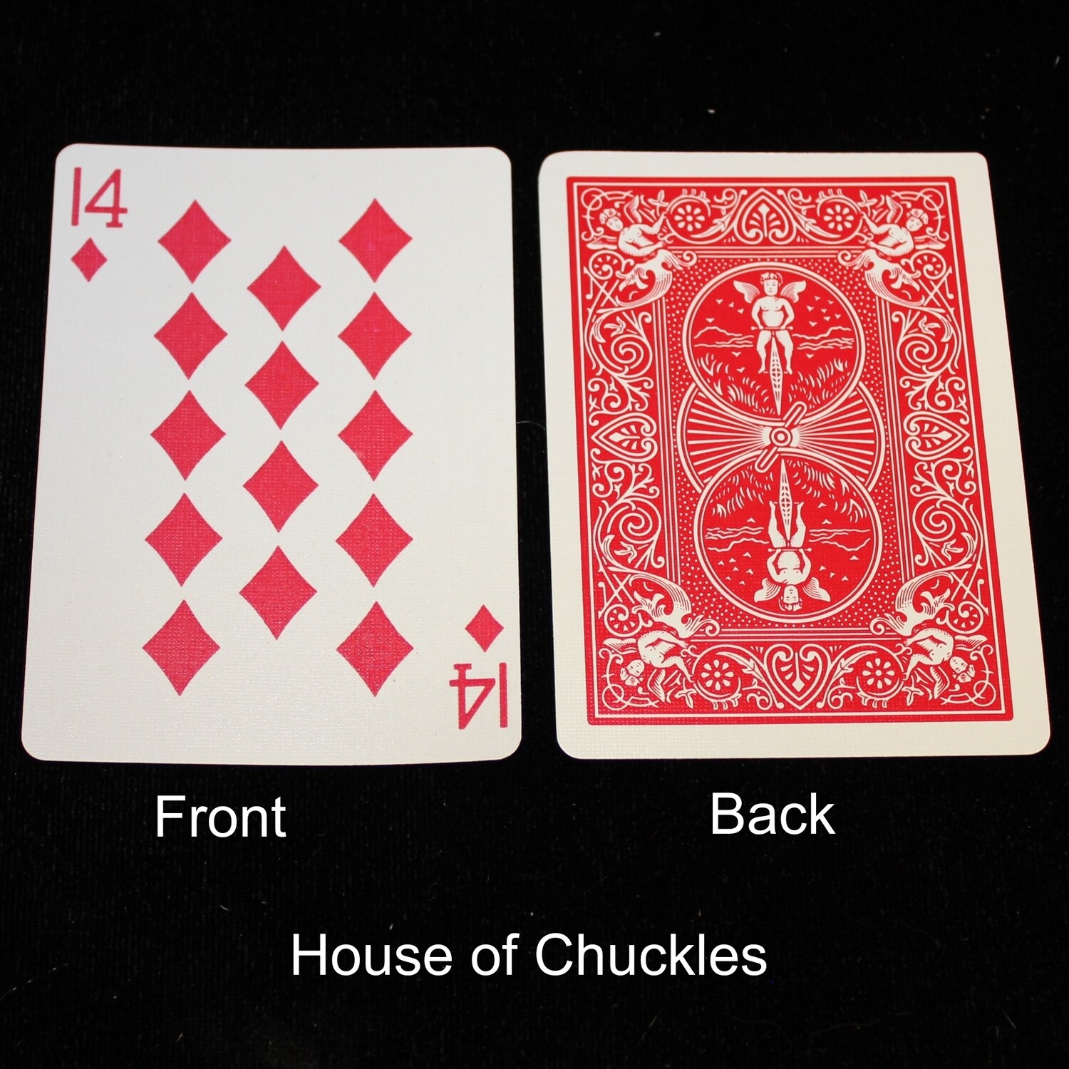 14 of Diamonds - OFFICIAL - Red Back Bicycle Gaff Playing Card