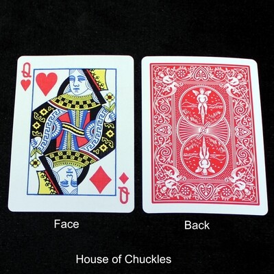 Queen of Hearts / Diamonds - Mis-Indexed - OFFICIAL - Red Back Bicycle Gaff Playing Card