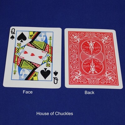 Queen of Spades Reveals 3 of Hearts - OFFICIAL - Red Back Bicycle Gaff Playing Card