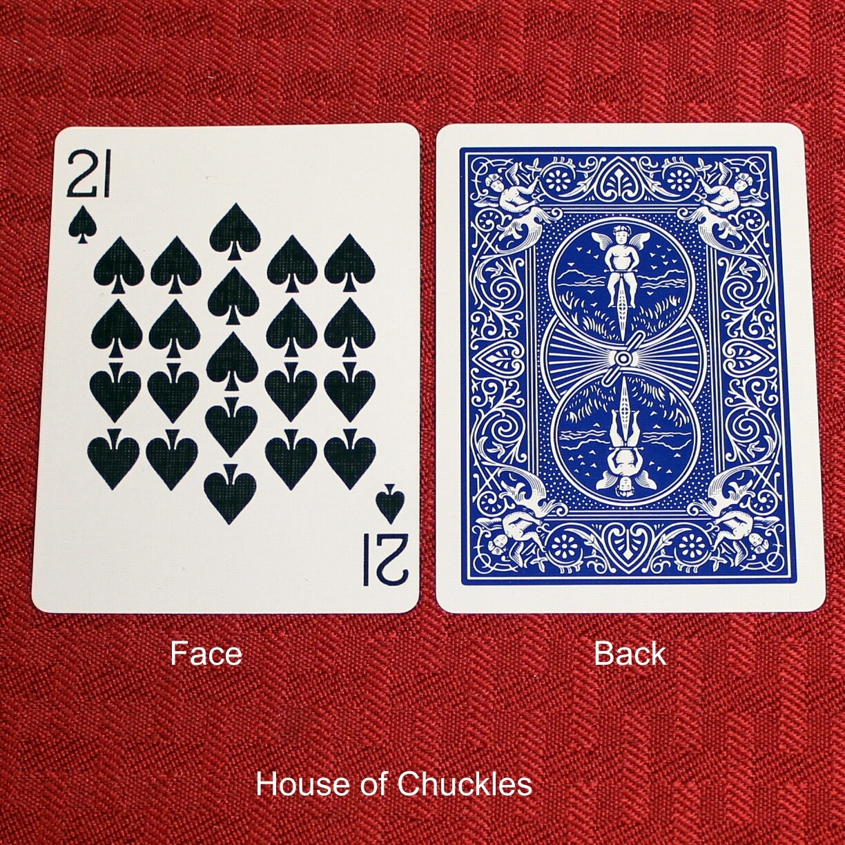 21 of Spades - OFFICIAL - Blue Back Bicycle Gaff Playing Card