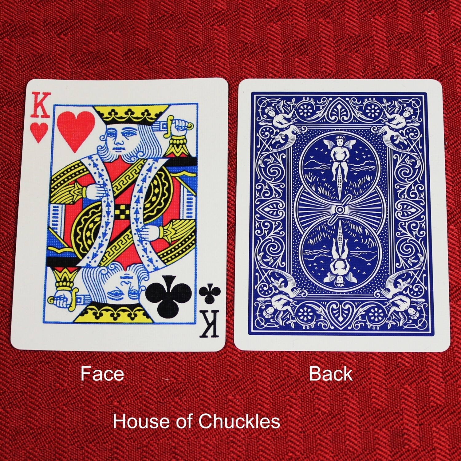 King of Hearts / Clubs - Mis-Indexed - OFFICIAL - Blue Back Bicycle Gaff Playing Card