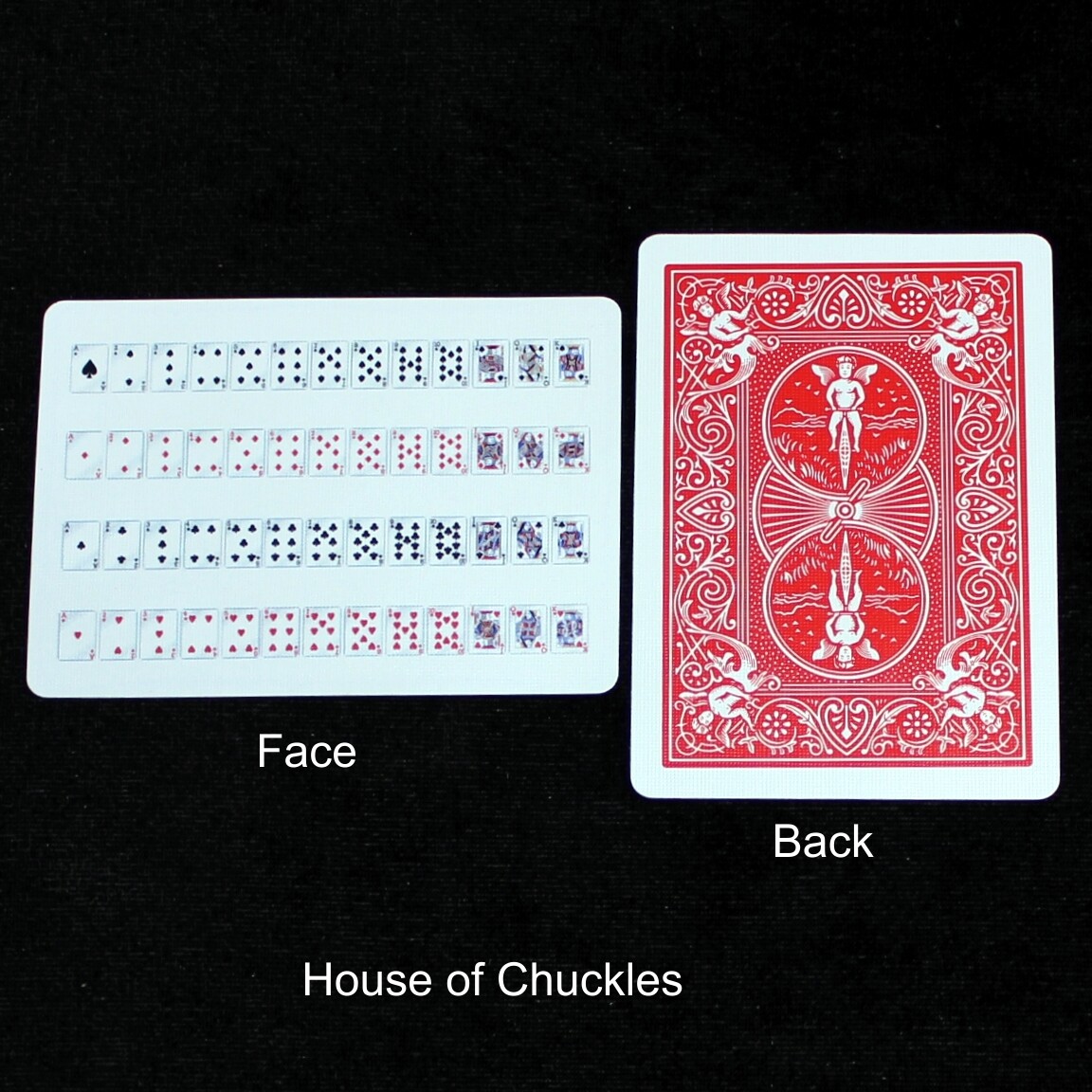 52 on 1 - OFFICIAL - Red Back Bicycle Gaff Playing Card