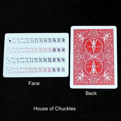 52 on 1 - OFFICIAL - Red Back Bicycle Gaff Playing Card