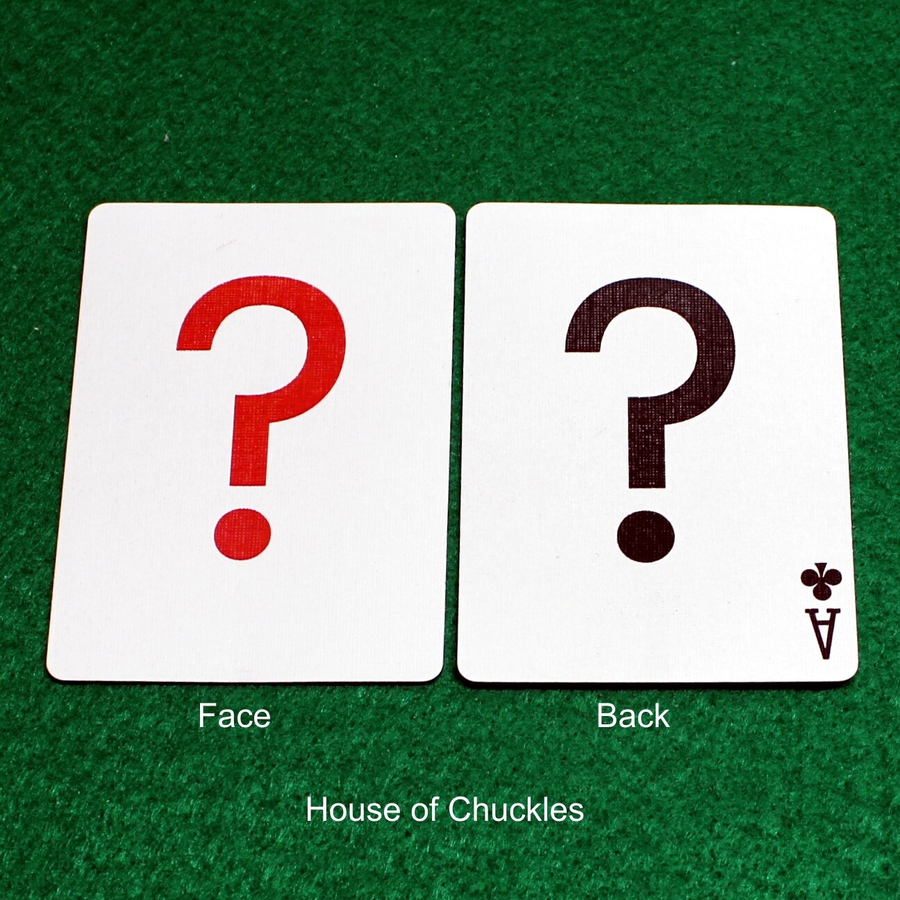 Red Question Mark / Black Question Mark with Ace Clubs - Double Face - OFFICIAL - Bicycle Gaff Playing Card