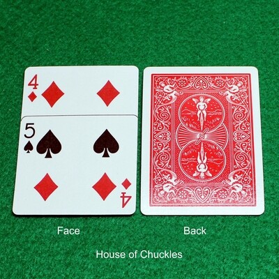 4 of Diamonds overlap 5 of Spades - OFFICIAL - Red Bicycle Gaff Playing Card