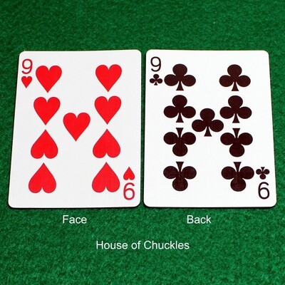 9 of Hearts / 9 of Clubs - Double Face - OFFICIAL - Bicycle Gaff Playing Card