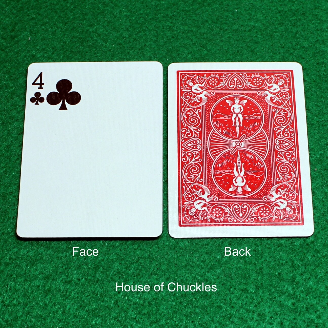 4 of Clubs Missing 3 Pips - OFFICIAL - Bicycle Gaff Playing Card