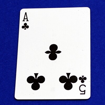 Ace of Clubs / 5 - Half &amp; Half Horizontal - Custom Printed Bicycle Gaff Playing Card