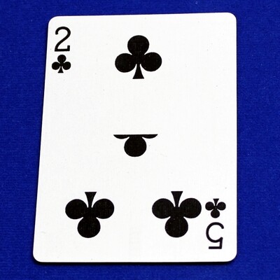 2 of Clubs / 5 - Half &amp; Half Horizontal - Custom Printed Bicycle Gaff Playing Card