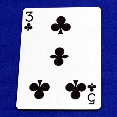 3 of Clubs / 5 - Half &amp; Half Horizontal - Custom Printed Bicycle Gaff Playing Card