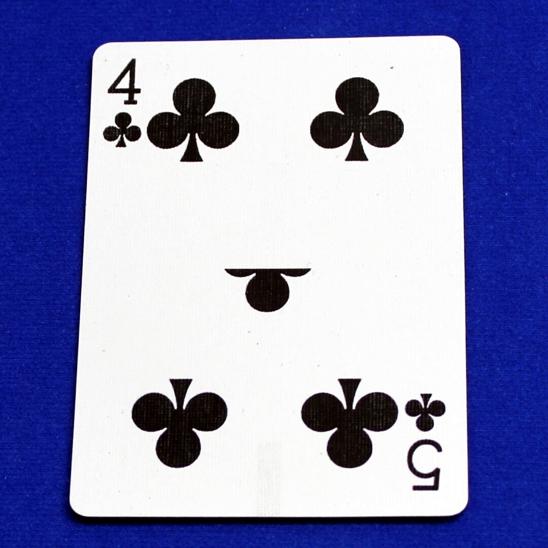4 of Clubs / 5 - Half &amp; Half Horizontal - Custom Printed Bicycle Gaff Playing Card
