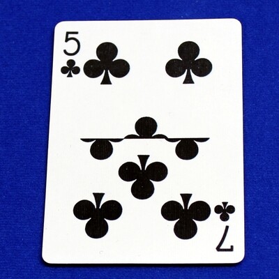 5 of Clubs / 7 - Half &amp; Half Horizontal - Custom Printed Bicycle Gaff Playing Card
