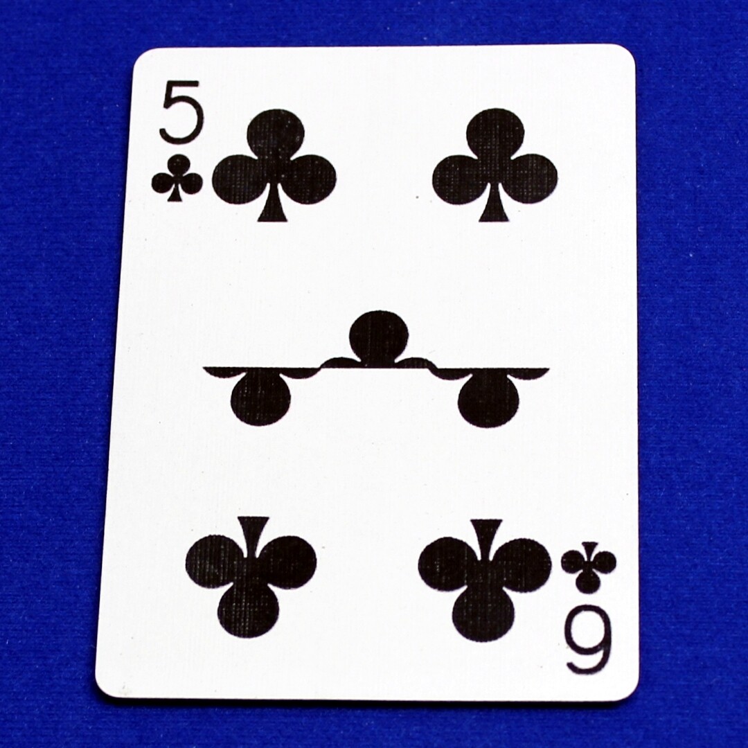 5 of Clubs / 6 - Half &amp; Half Horizontal - Custom Printed Bicycle Gaff Playing Card
