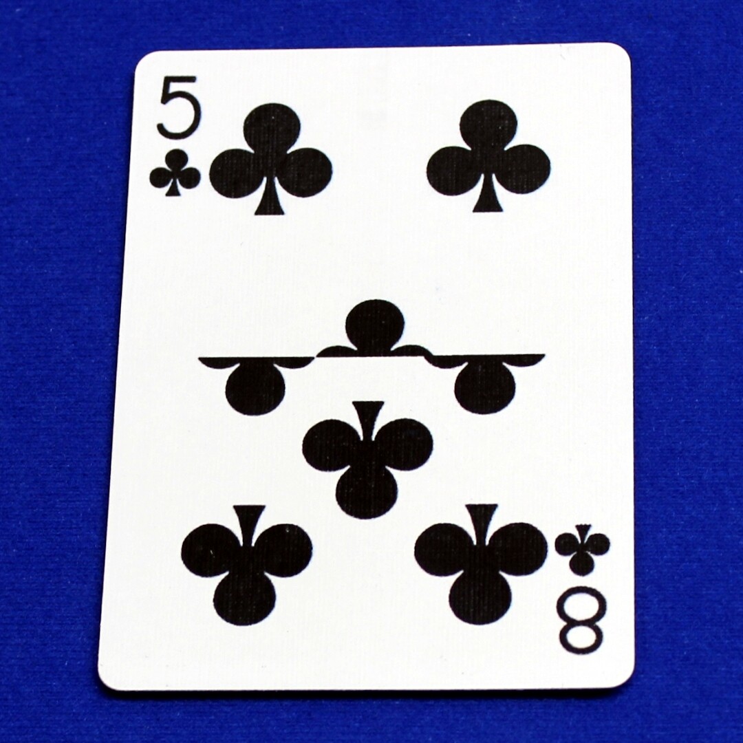 5 of Clubs / 8 - Half &amp; Half Horizontal - Custom Printed Bicycle Gaff Playing Card