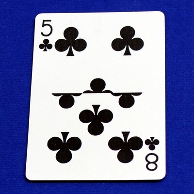 5 of Clubs / 8 - Half &amp; Half Horizontal - Custom Printed Bicycle Gaff Playing Card
