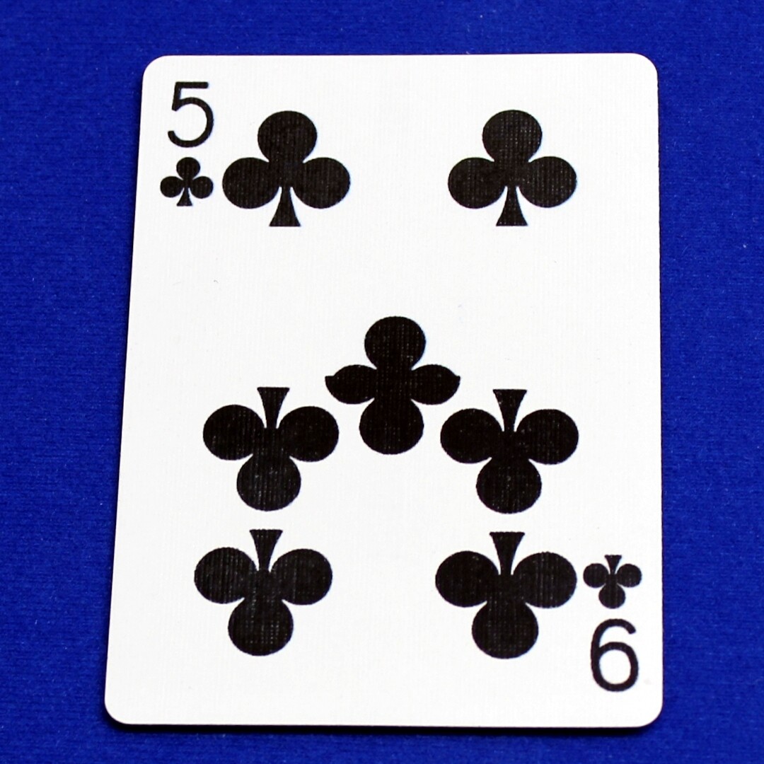5 of Clubs / 9 - Half &amp; Half Horizontal - Custom Printed Bicycle Gaff Playing Card