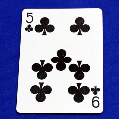 5 of Clubs / 9 - Half &amp; Half Horizontal - Custom Printed Bicycle Gaff Playing Card