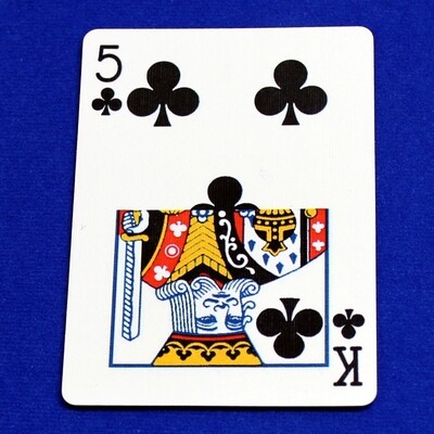 5 of Clubs / King - Half &amp; Half Horizontal - Custom Printed Bicycle Gaff Playing Card