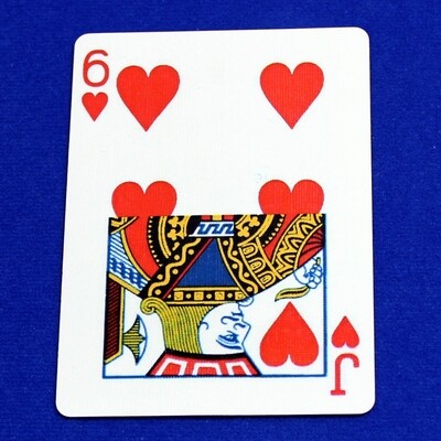 6 of Hearts / Jack - Half &amp; Half Horizontal - Custom Printed Bicycle Gaff Playing Card