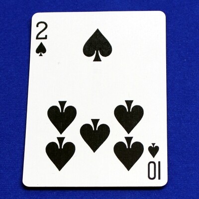 2 of Spades / 10 - Half &amp; Half Horizontal - Custom Printed Bicycle Gaff Playing Card