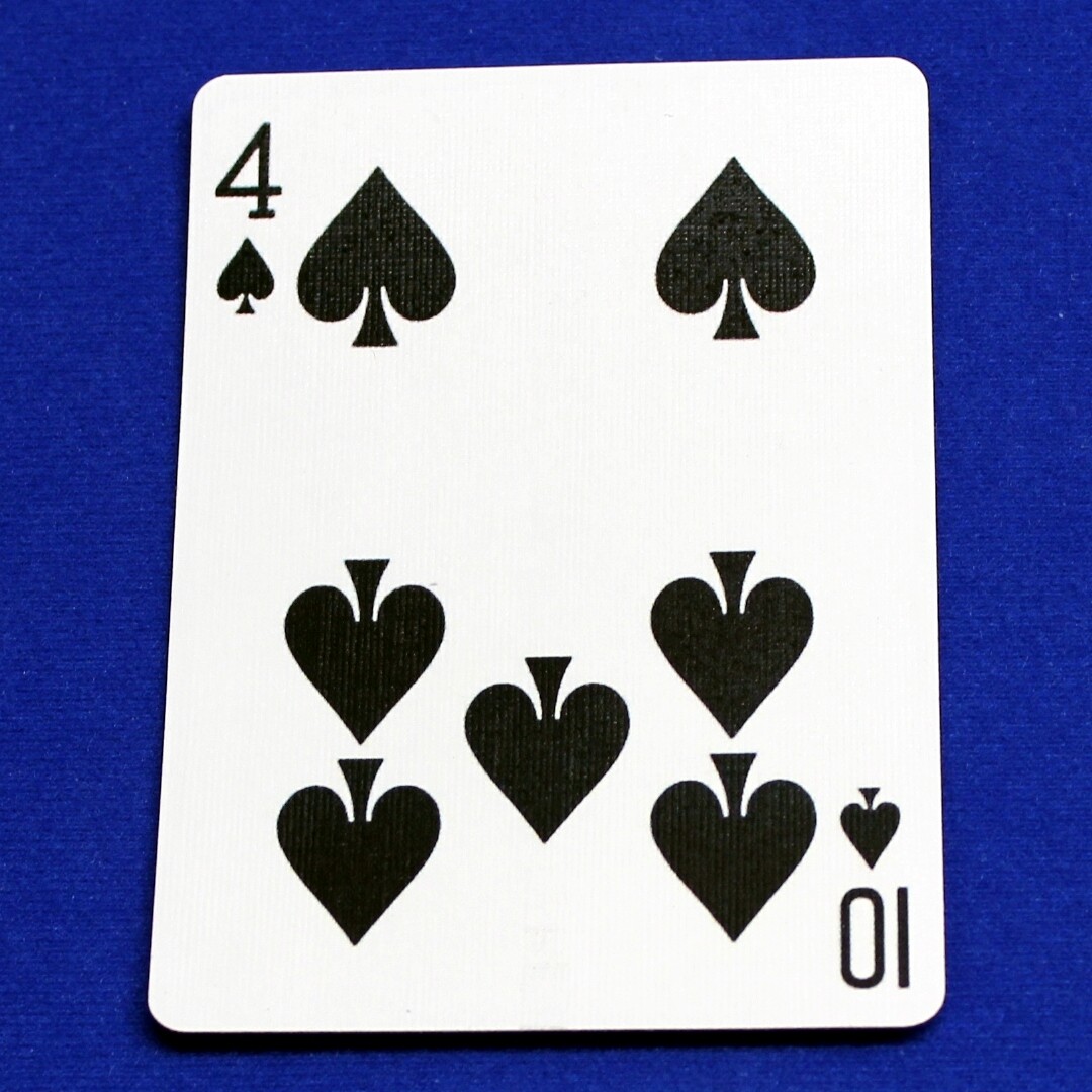 4 of Spades / 10 - Half &amp; Half Horizontal - Custom Printed Bicycle Gaff Playing Card
