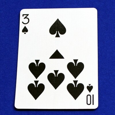 3 of Spades / 10 - Half &amp; Half Horizontal - Custom Printed Bicycle Gaff Playing Card