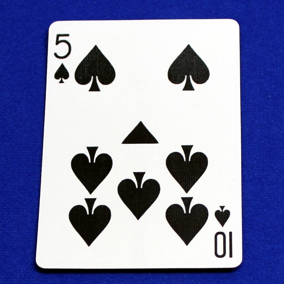 5 of Spades / 10 - Half &amp; Half Horizontal - Custom Printed Bicycle Gaff Playing Card