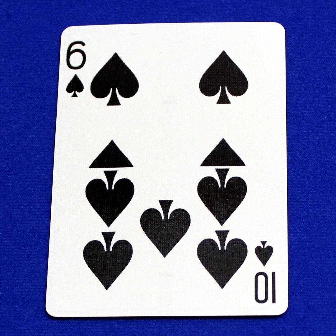 6 of Spades / 10 - Half &amp; Half Horizontal - Custom Printed Bicycle Gaff Playing Card