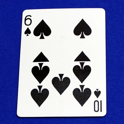 6 of Spades / 10 - Half &amp; Half Horizontal - Custom Printed Bicycle Gaff Playing Card