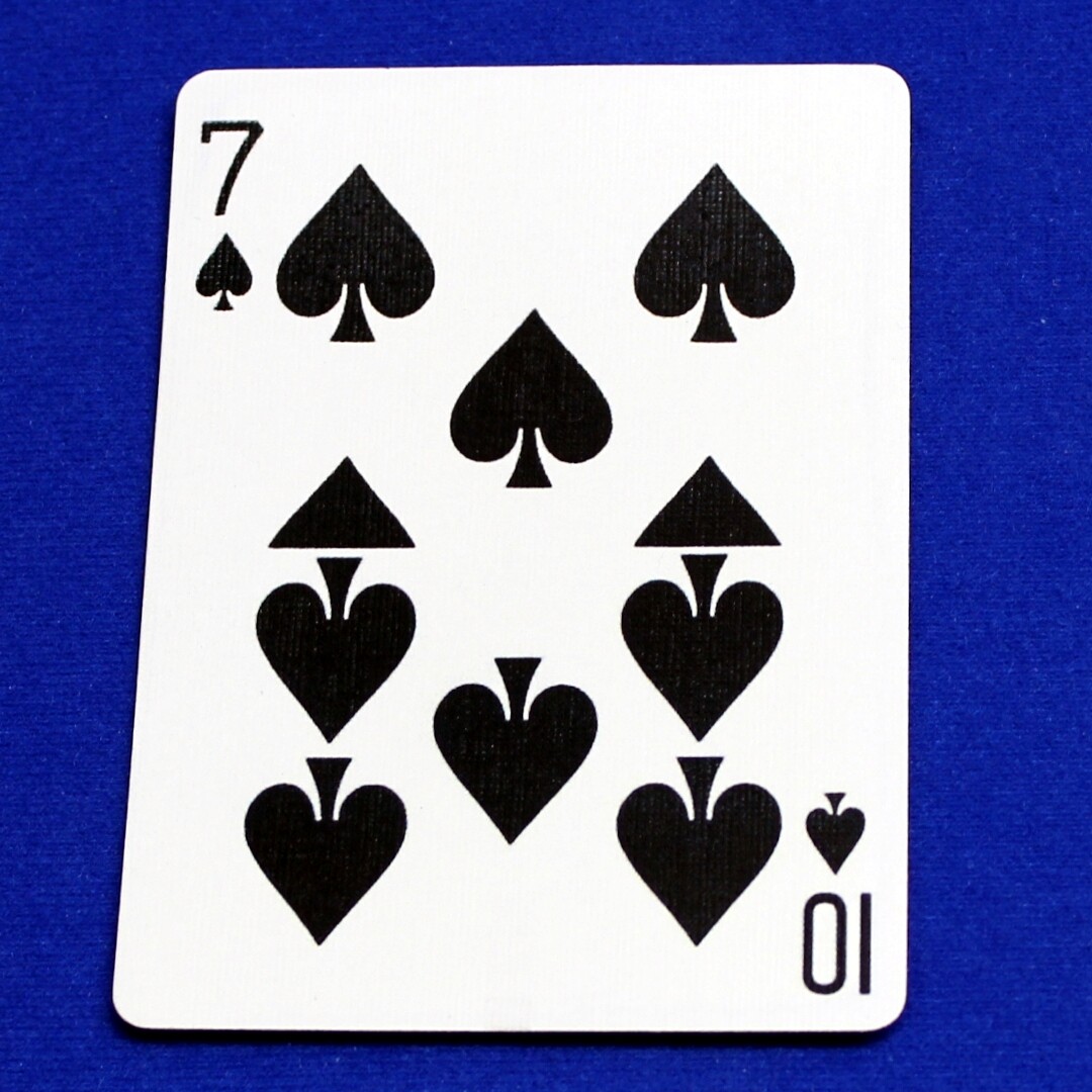 7 of Spades / 10 - Half &amp; Half Horizontal - Custom Printed Bicycle Gaff Playing Card