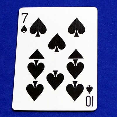 7 of Spades / 10 - Half &amp; Half Horizontal - Custom Printed Bicycle Gaff Playing Card