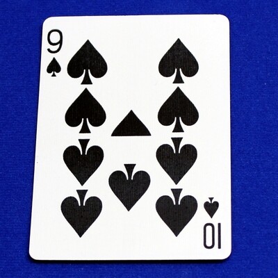 9 of Spades / 10 - Half &amp; Half Horizontal - Custom Printed Bicycle Gaff Playing Card
