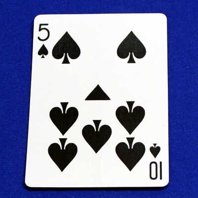 5 of Spades / 10 - Half &amp; Half Horizontal - Custom Printed Bicycle Gaff Playing Card