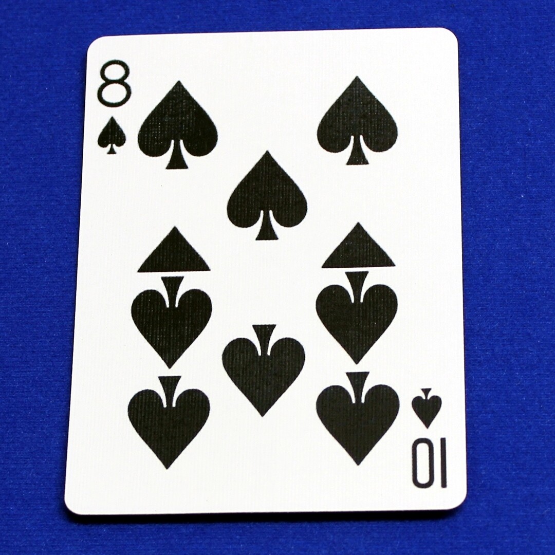 8 of Spades / 10 - Half &amp; Half Horizontal - Custom Printed Bicycle Gaff Playing Card