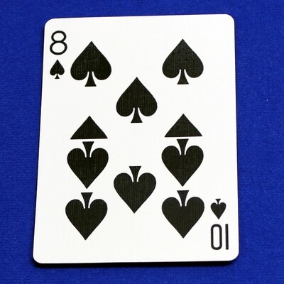 8 of Spades / 10 - Half &amp; Half Horizontal - Custom Printed Bicycle Gaff Playing Card