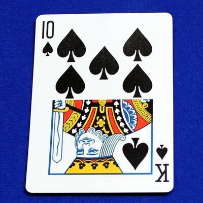 10 of Spades / King - Half &amp; Half Horizontal - Custom Printed Bicycle Gaff Playing Card