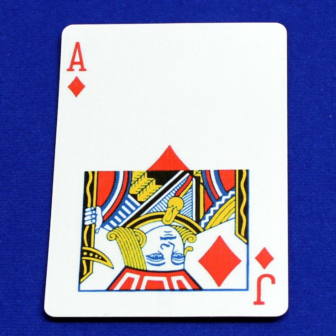 Ace of Diamonds / Jack - Half &amp; Half Horizontal - Custom Printed Bicycle Gaff Playing Card